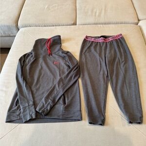 Under Armour Charcoal Pullover with Crimson Accent